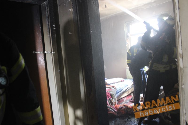 Karaman’da mülteci aile evinde çıkan yangın ucuz atlatıldı 18