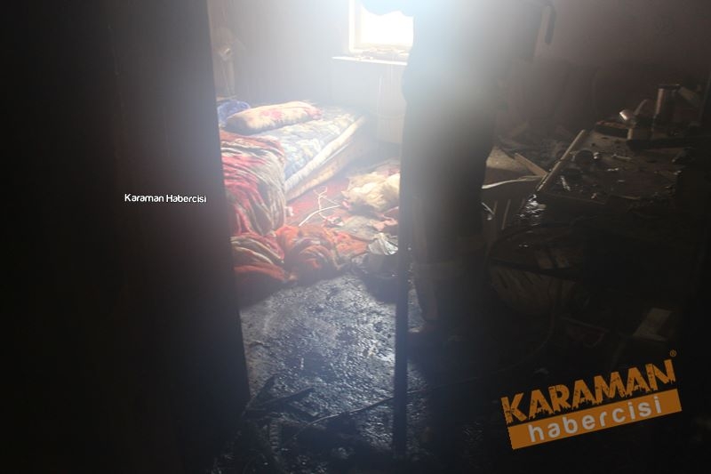 Karaman’da mülteci aile evinde çıkan yangın ucuz atlatıldı 21