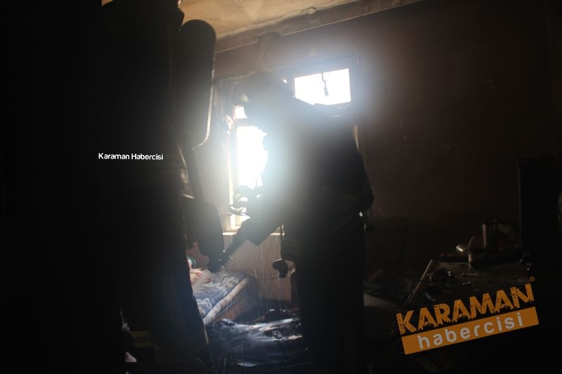 Karaman’da mülteci aile evinde çıkan yangın ucuz atlatıldı 24