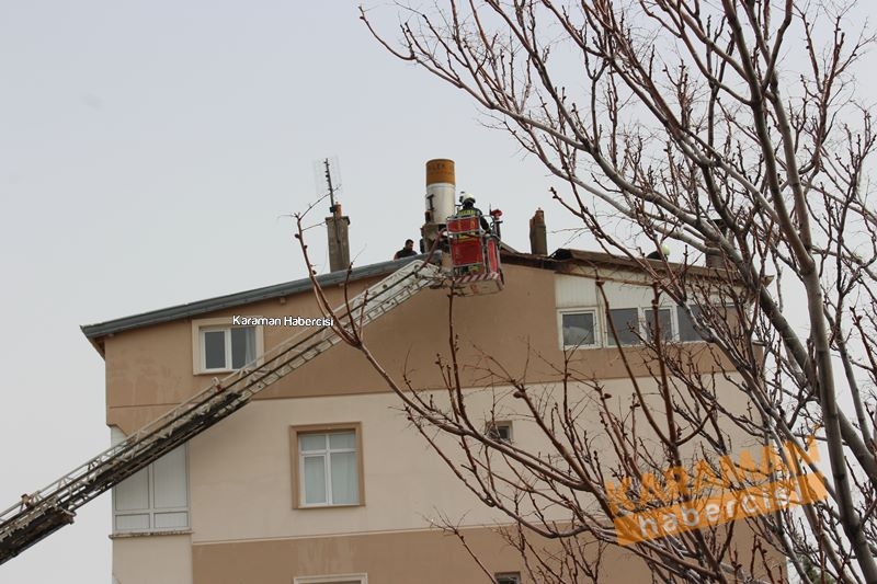 Karaman’da Çatı Katı Yangını 11