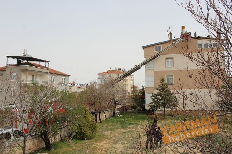 Karaman’da Çatı Katı Yangını 12