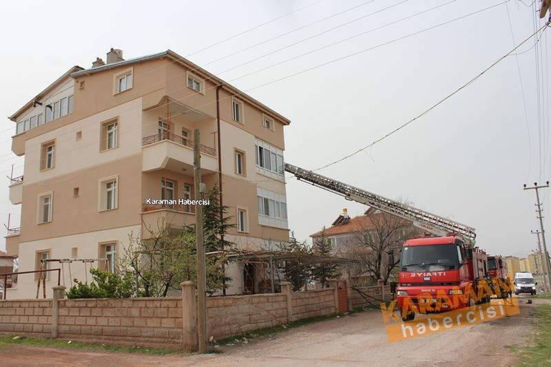 Karaman’da Çatı Katı Yangını 6
