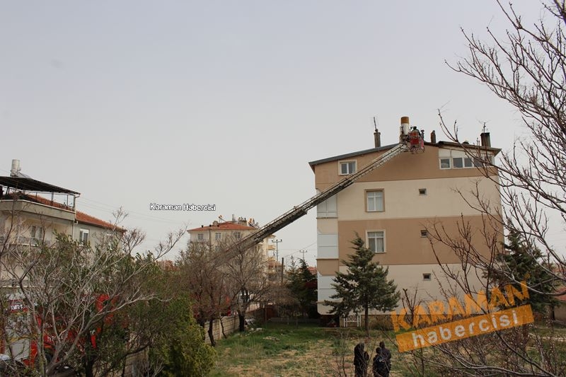 Karaman’da Çatı Katı Yangını 7