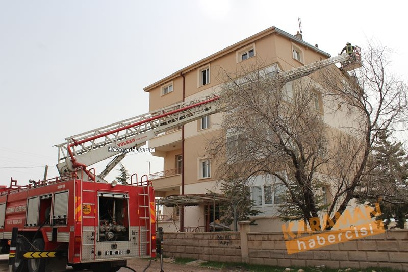 Karaman’da Çatı Katı Yangını 8