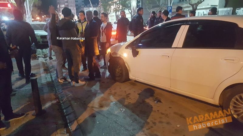 Karaman’ın en işlek caddelerinden İstasyon Caddesinde dün gece 5 araç bi 6