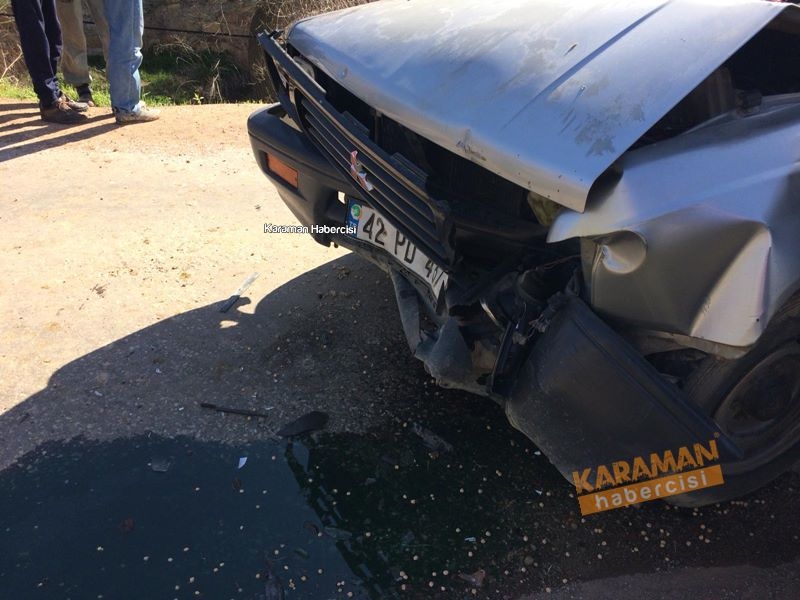 Karaman’da yaşanan trafik kazasında yürekler ağza geldi. 6