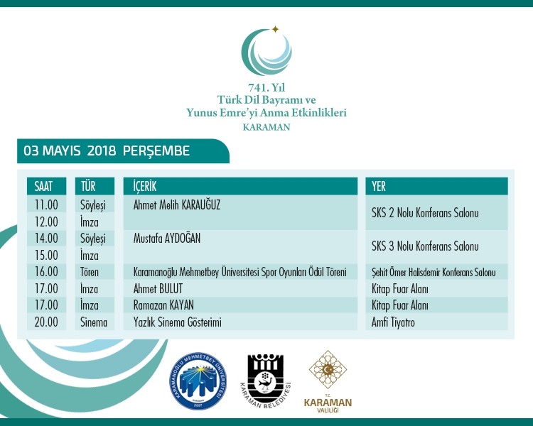 741. Karaman Türk Dil Bayramı ve Yunus Emre'yi Anma Etkinlikleri 2