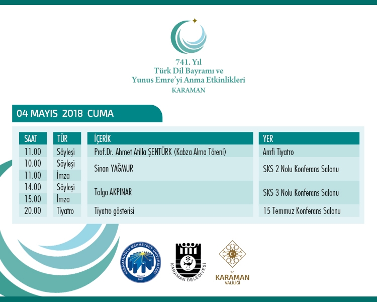 741. Karaman Türk Dil Bayramı ve Yunus Emre'yi Anma Etkinlikleri 3