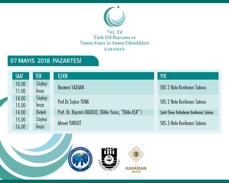 741. Karaman Türk Dil Bayramı ve Yunus Emre'yi Anma Etkinlikleri 6