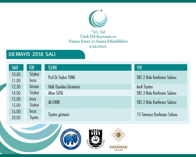 741. Karaman Türk Dil Bayramı ve Yunus Emre'yi Anma Etkinlikleri 7