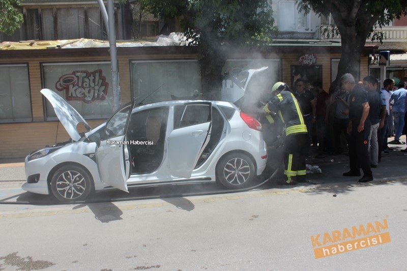 Karaman’da Araç Yangını Büyümeden Söndürüldü 2