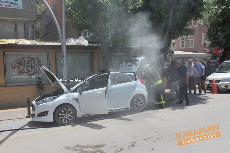 Karaman’da Araç Yangını Büyümeden Söndürüldü 3