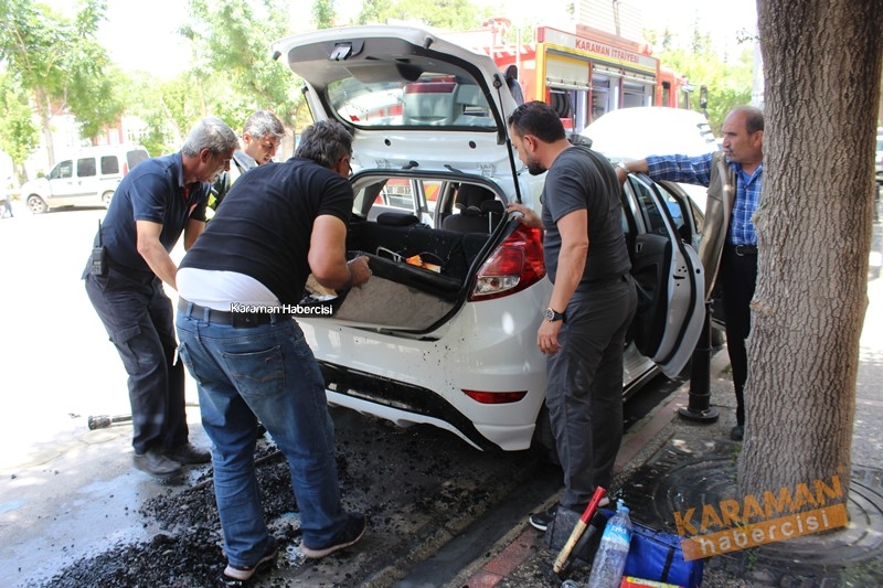 Karaman’da Araç Yangını Büyümeden Söndürüldü 9