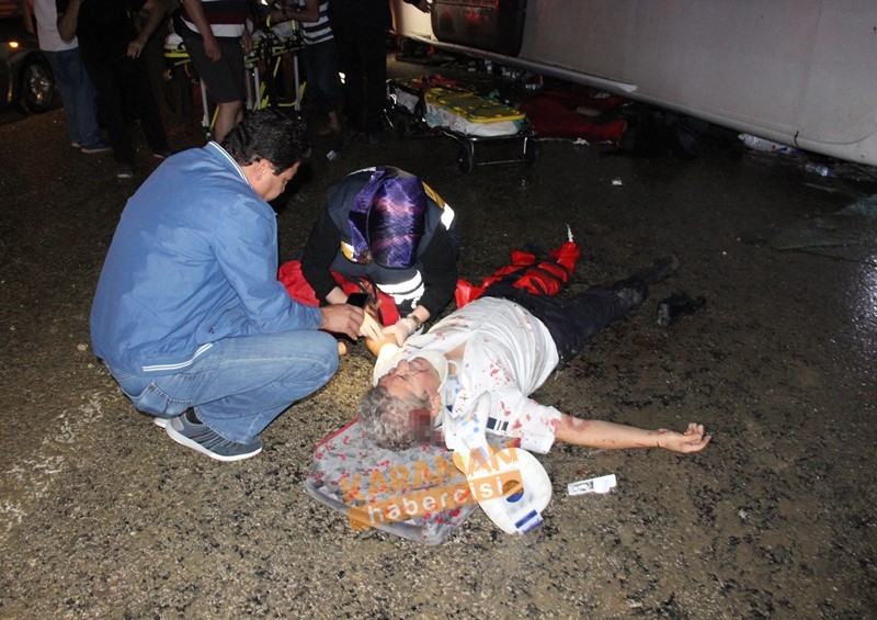 Mersin Karaman Yolunda Otobüs Devrildi 32