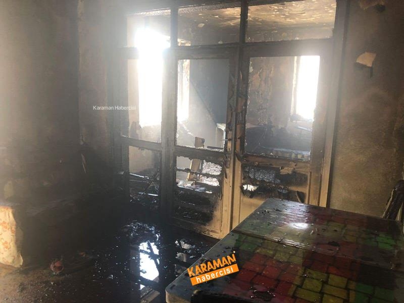 Karaman’da Çıkan Yangında Evin Büyük Bölümü Kullanılamaz Hale Geldi 1