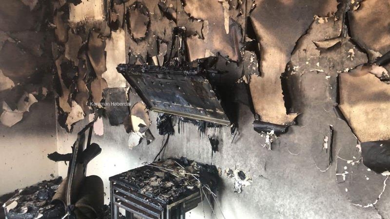 Karaman’da Çıkan Yangında Evin Büyük Bölümü Kullanılamaz Hale Geldi 3