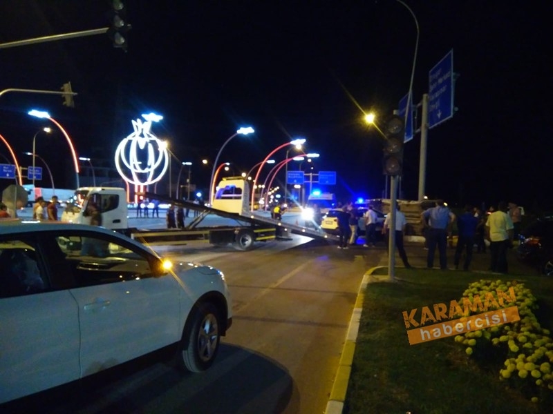 Karaman’da Trafik Kazasında Polis Otosu Yan Yattı 13