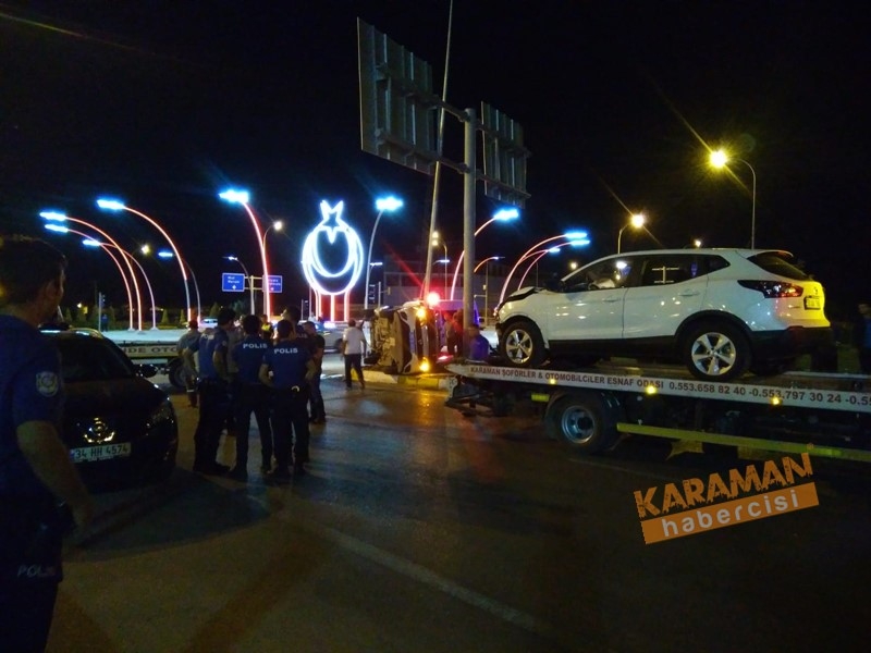 Karaman’da Trafik Kazasında Polis Otosu Yan Yattı 14
