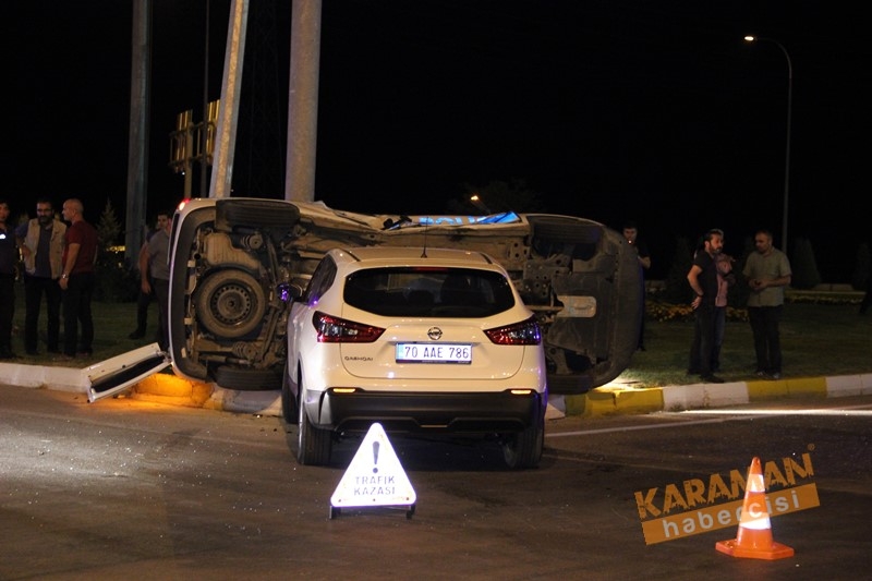 Karaman’da Trafik Kazasında Polis Otosu Yan Yattı 7