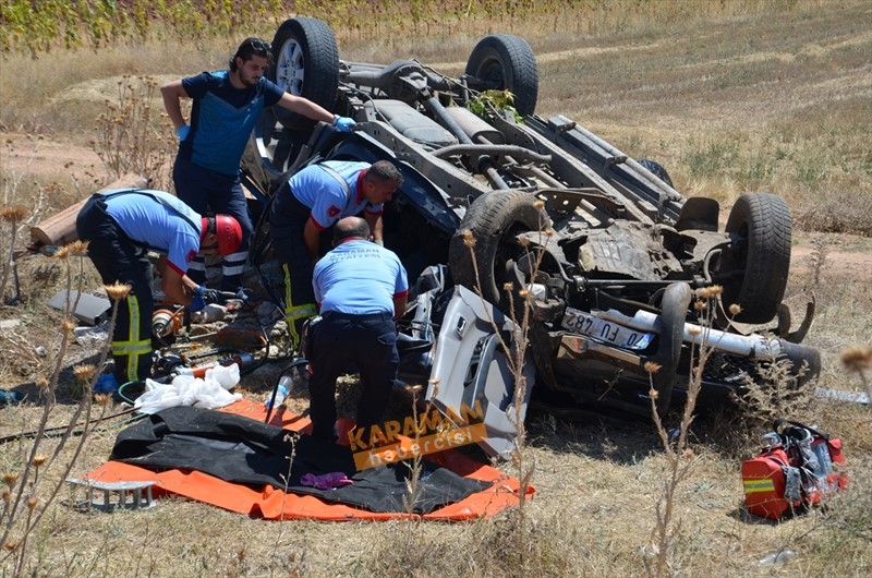 Karaman'da Tatil Dönüşü Kaza 1 Ölü 8