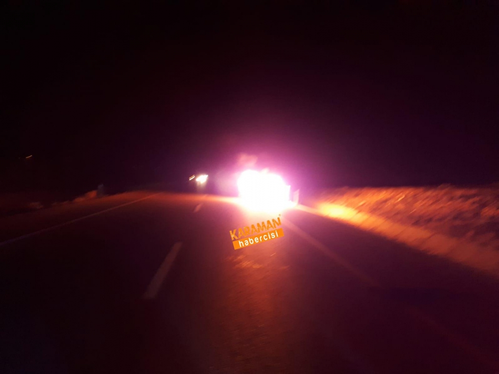 Karaman'da Otomobil Alev Aldı 1