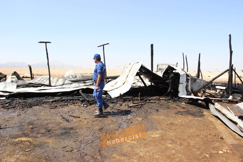 Karaman'da Ahır Yangını 1