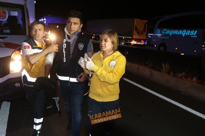 Aksaray Yolunda Otobüs Devrildi 1