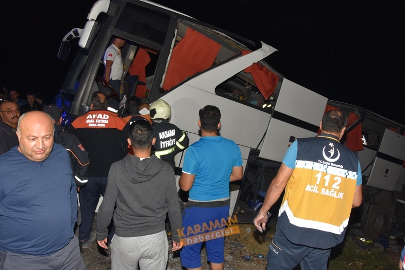 Aksaray Yolunda Otobüs Devrildi 12