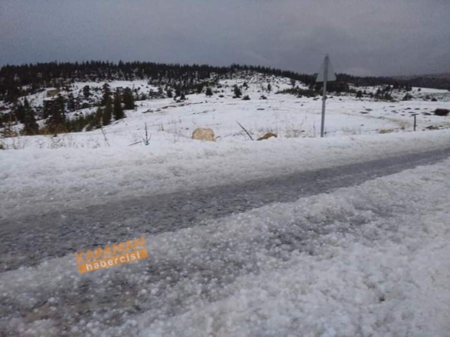Toroslarda Kar Manzarasında Dolu Yağışı 7