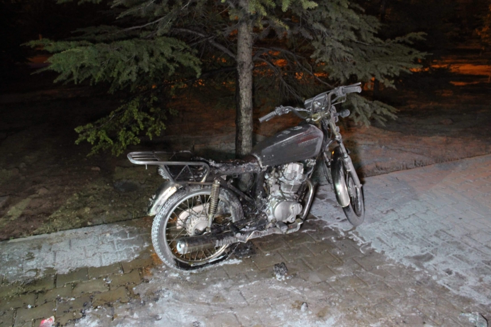 Karaman'da çalıntı motosiklet yanmış halde bulundu 1
