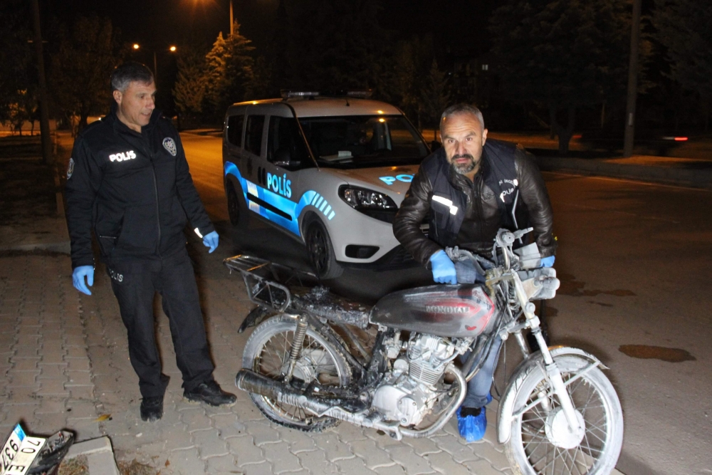 Karaman'da çalıntı motosiklet yanmış halde bulundu 3