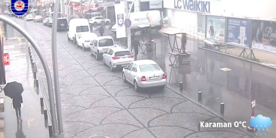 Karaman'da Kar Yağışı