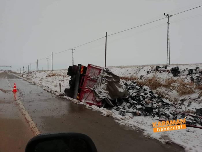 Mersin'den Konya'ya Gidiyordu Karaman'da Devrildi 1