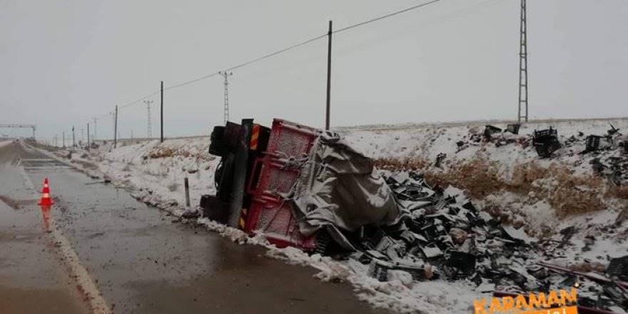 Mersin'den Konya'ya Gidiyordu Karaman'da Devrildi