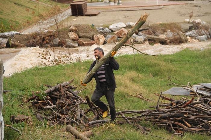 Antalya'da Kışlık Odun Toplamak İçin Sahile Akın Ettiler 6