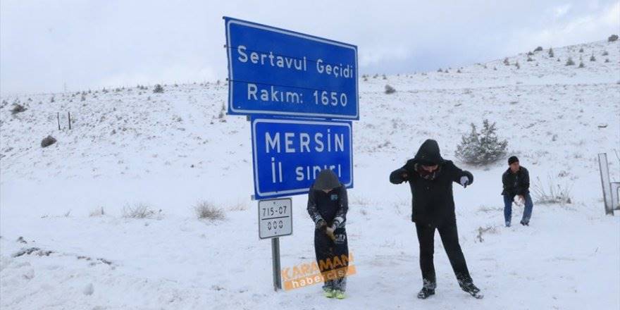 Karaman'da Kar Yağışı