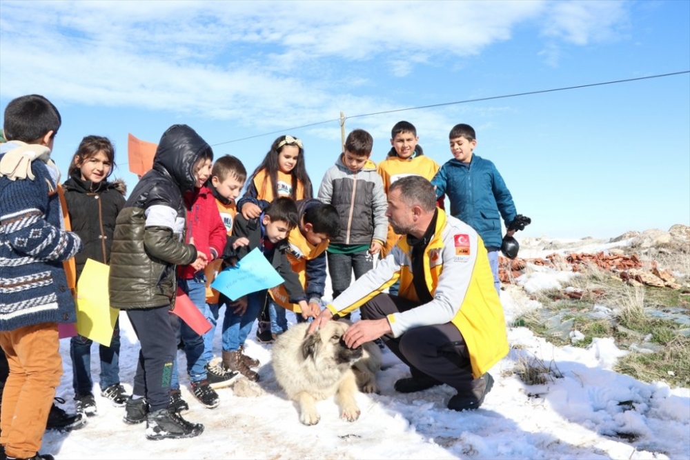 Niğde'de Minik Öğrenciler Hayvanlar İçin Doğaya Yem Bıraktı 3