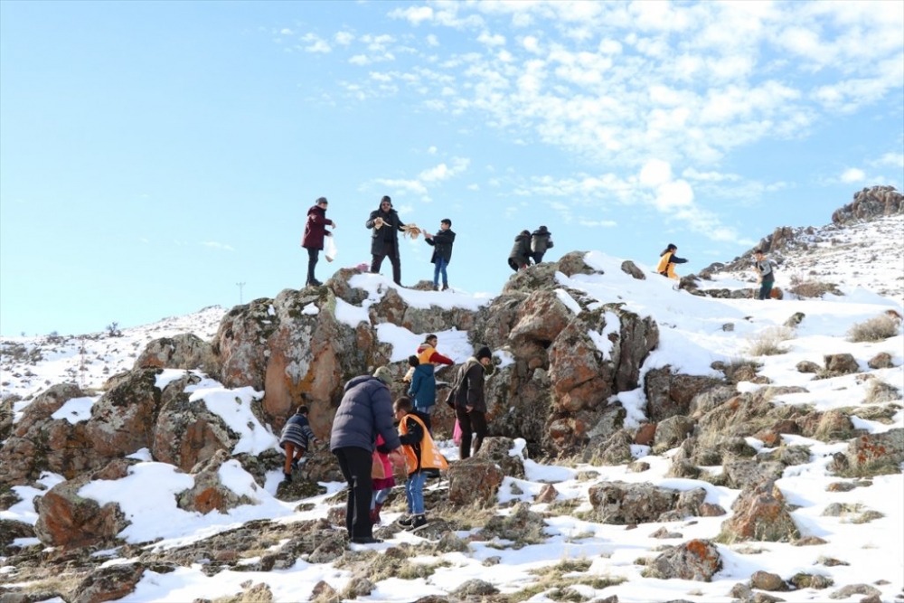 Niğde'de Minik Öğrenciler Hayvanlar İçin Doğaya Yem Bıraktı 6