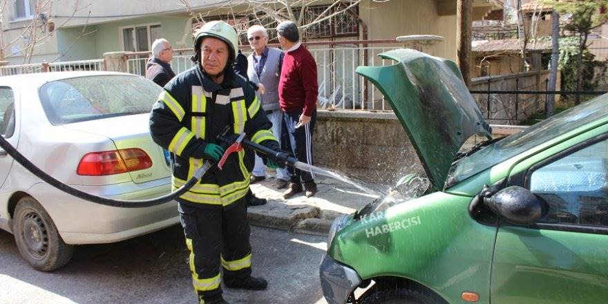 Karaman’da Oto Yangını Korkuttu