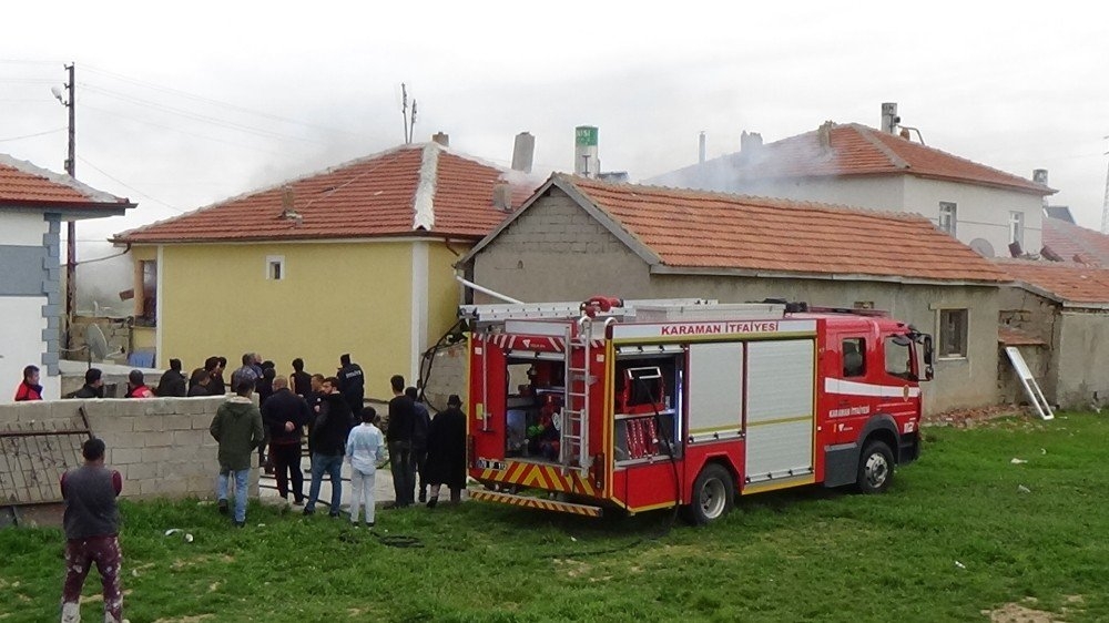 Karaman'da ki Yangın İtfaiye Er'ini Korkuttu 5