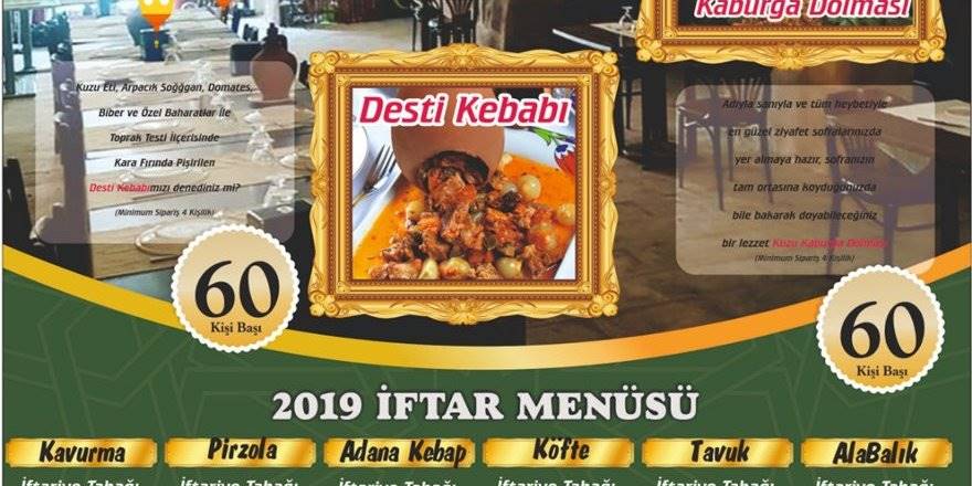 Sultan Makamı "Yol Geçen Hanı" 2019 İftar Menüsü