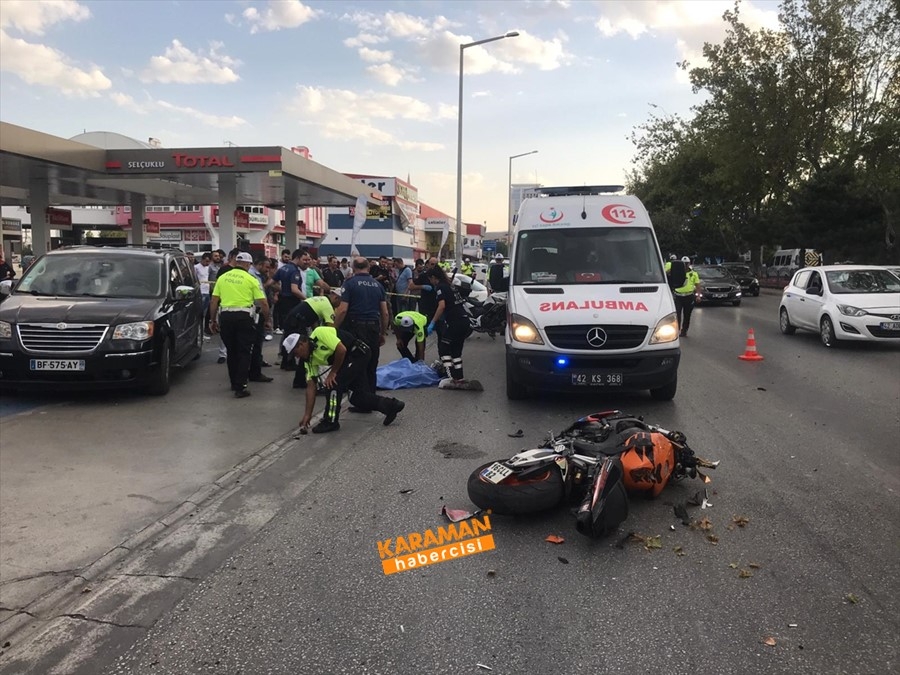 Konya'da Motosiklet İle Otomobil Çarpıştı 1 Ölü 1