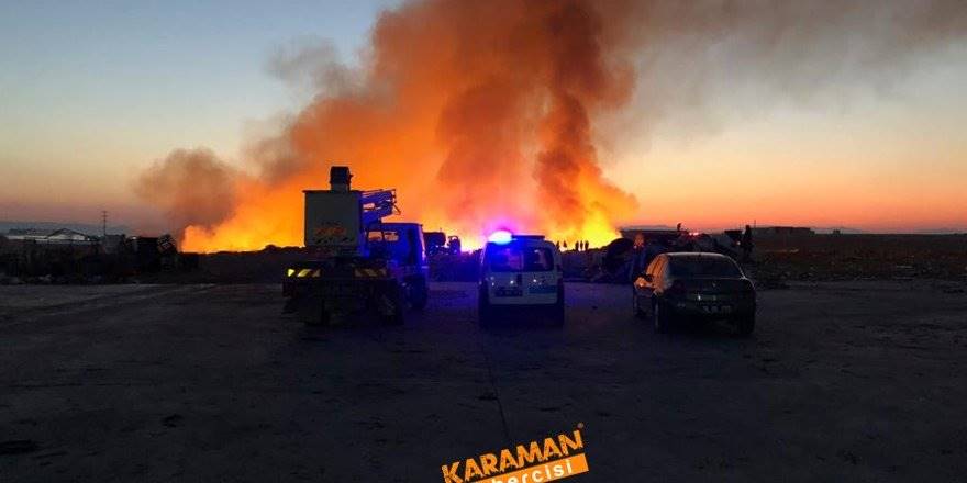 Karaman’da Yükselen Dev Alevler Korkuttu