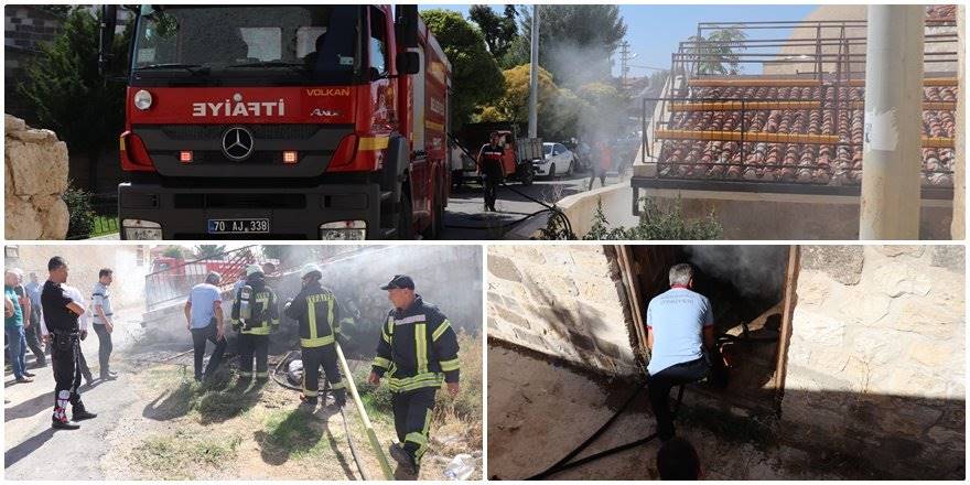Karaman'da Tarihi Hamamda Yangın Paniği