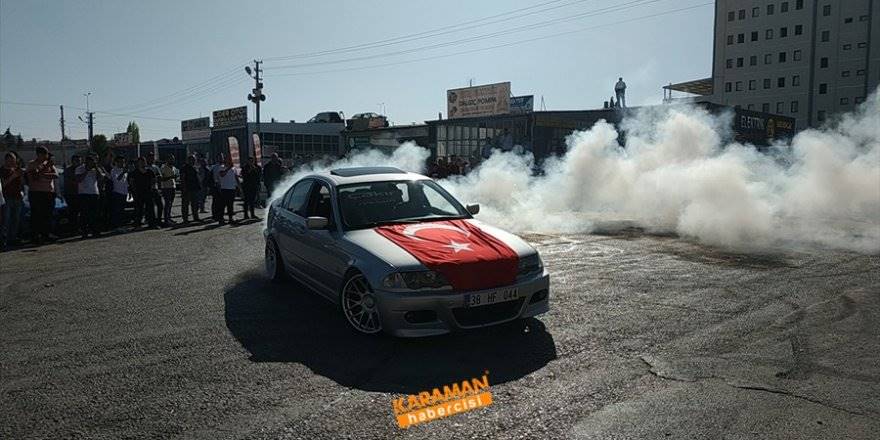 Karaman'da Bayraklı Dualı Drift Buluşması