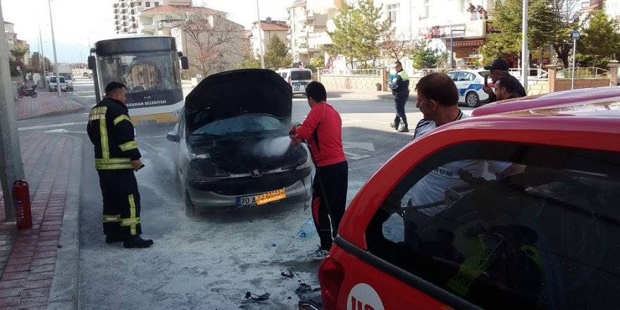 Karaman'da Oto Yangını