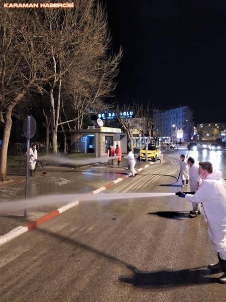 Karaman Belediyesi Korona Virüsle Mücadelede Temizliğe Devam Ediyor 8