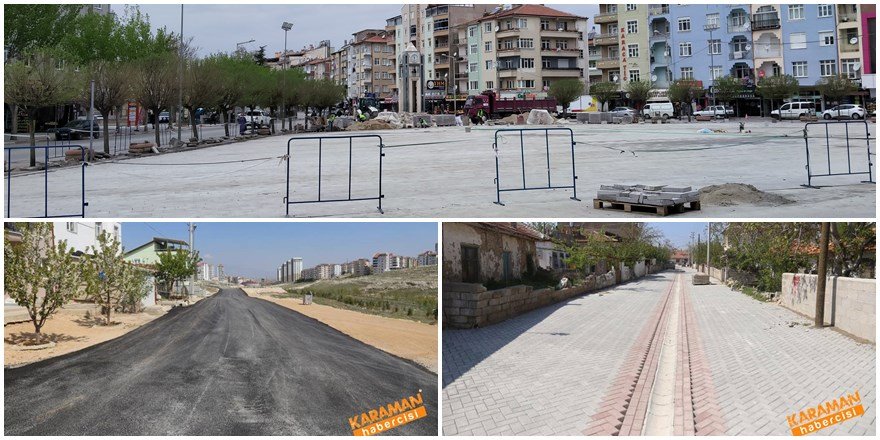 Karaman'da Meydan ve Yollarda Yenileme Çalışmaları