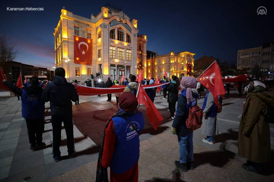 Aksaray'da Yer Gök Bayrak Oldu 6