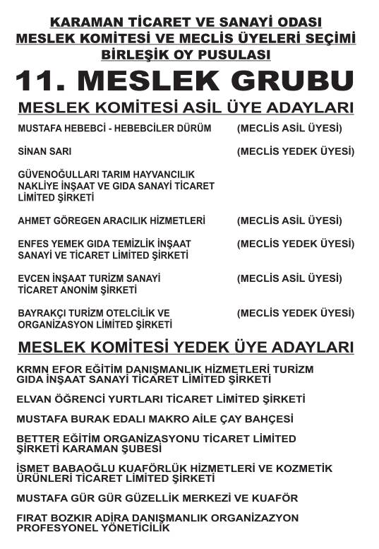 Karaman Ticaret ve Sanayi Odası Seçimleri 11
